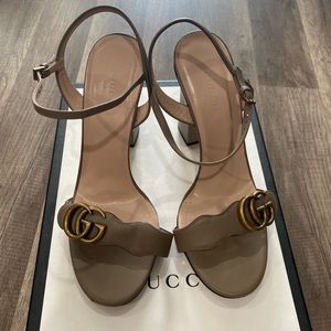 Authentic Gucci Marmont Block Heel Sandals